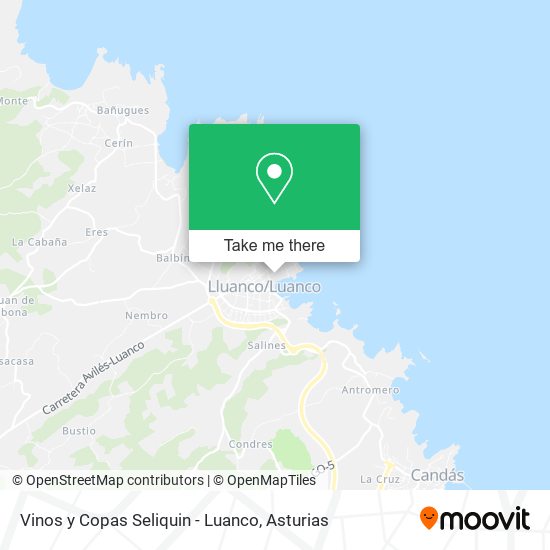 mapa Vinos y Copas Seliquin - Luanco
