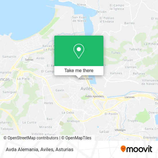 Avda Alemania, Aviles map