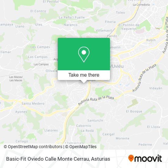 Basic-Fit Oviedo Calle Monte Cerrau map