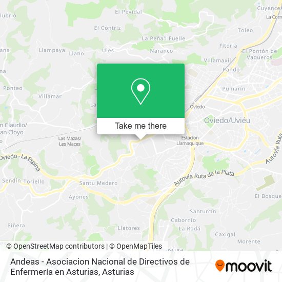 Andeas - Asociacion Nacional de Directivos de Enfermería en Asturias map