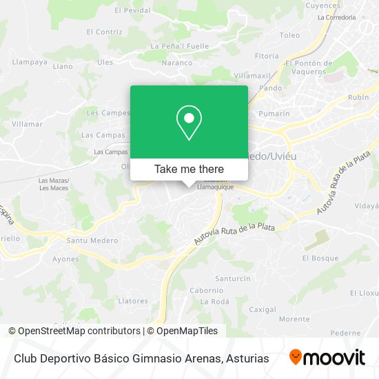 mapa Club Deportivo Básico Gimnasio Arenas