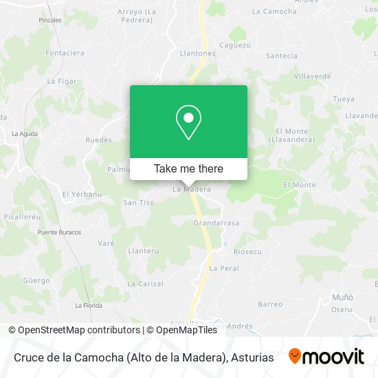 Cruce de la Camocha (Alto de la Madera) map