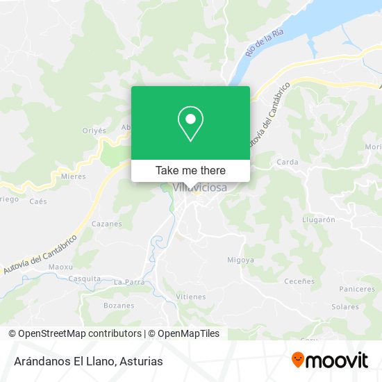 Arándanos El Llano map