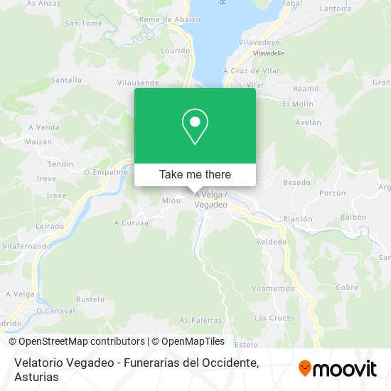 Velatorio Vegadeo - Funerarias del Occidente map