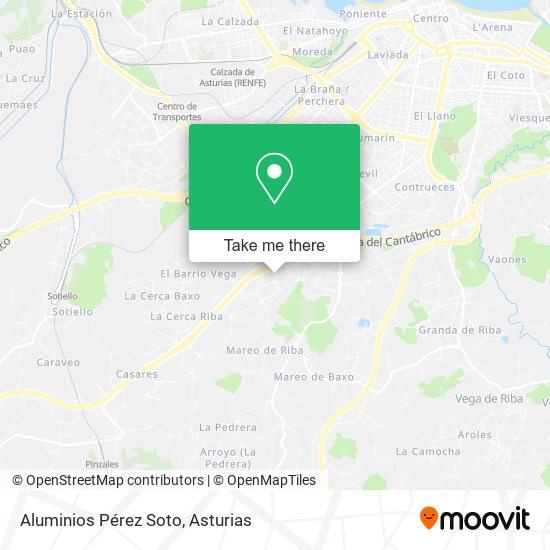 Aluminios Pérez Soto map