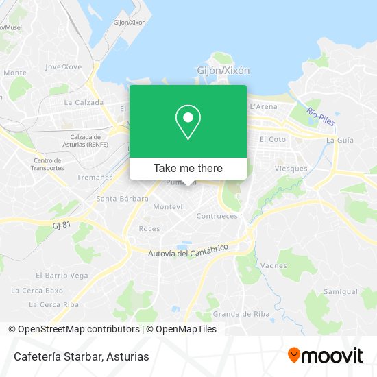 Cafetería Starbar map