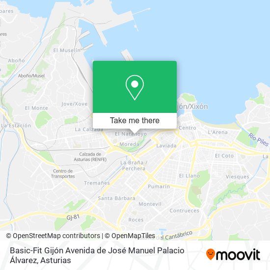 Basic-Fit Gijón Avenida de José Manuel Palacio Álvarez map