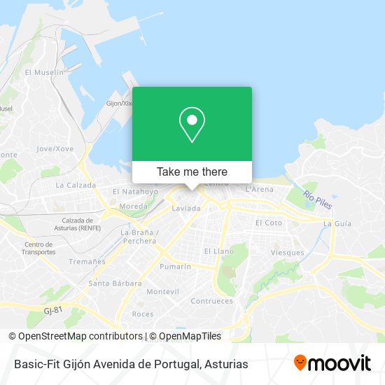 mapa Basic-Fit Gijón Avenida de Portugal