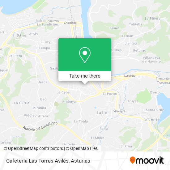 Cafetería Las Torres Avilés map