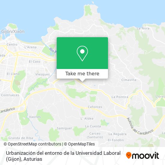 Urbanización del entorno de la Universidad Laboral (Gijon) map