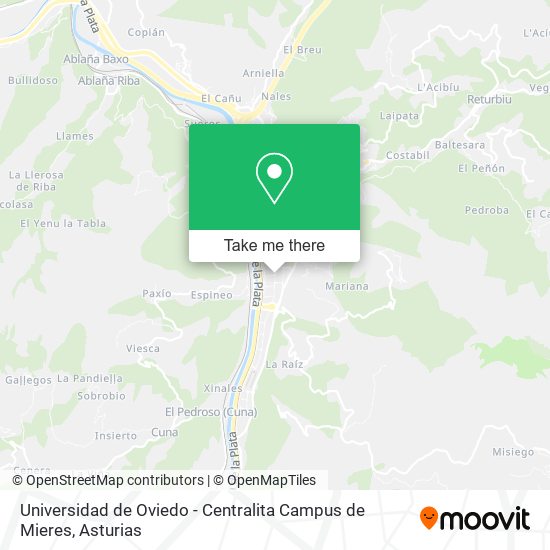 Universidad de Oviedo - Centralita Campus de Mieres map