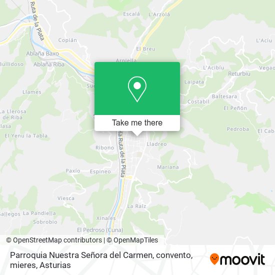 Parroquia Nuestra Señora del Carmen, convento, mieres map