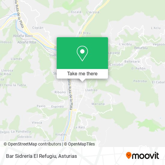 Bar Sidrería El Refugiu map