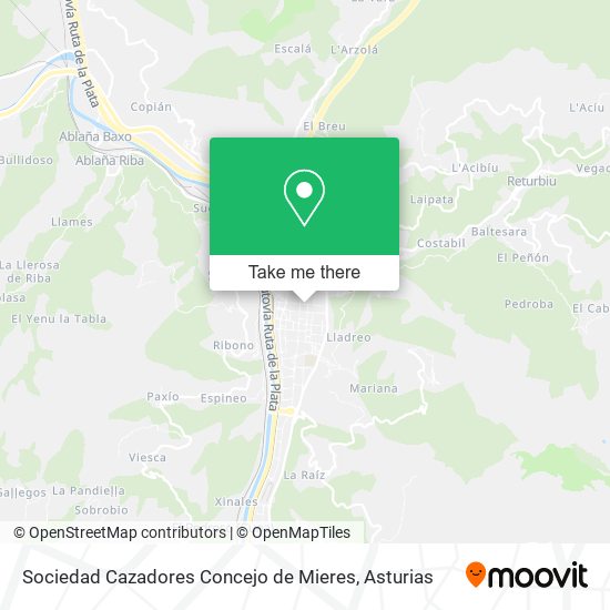 Sociedad Cazadores Concejo de Mieres map