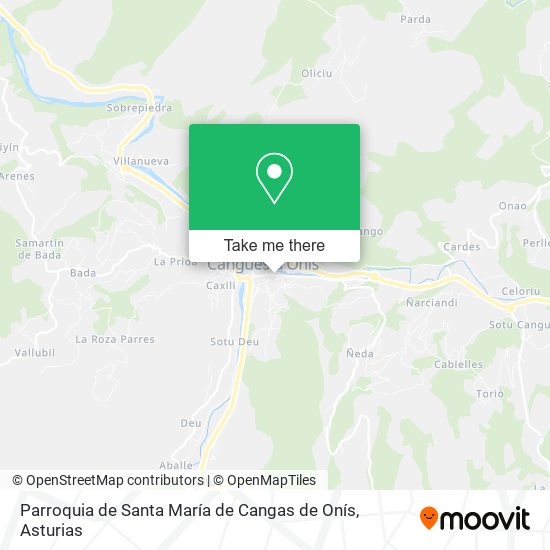 mapa Parroquia de Santa María de Cangas de Onís