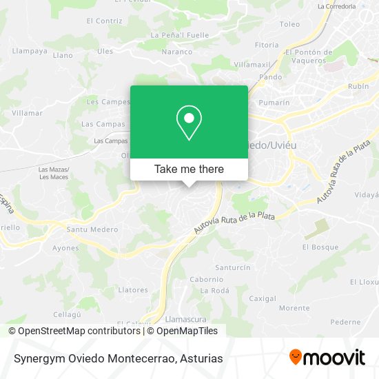 Synergym Oviedo Montecerrao map