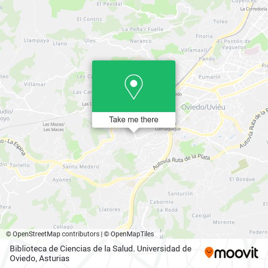 Biblioteca de Ciencias de la Salud. Universidad de Oviedo map