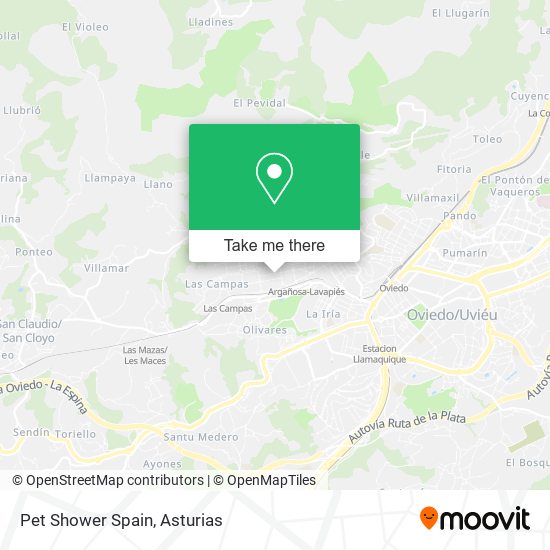 mapa Pet Shower Spain