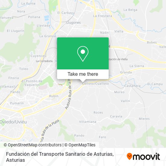 mapa Fundación del Transporte Sanitario de Asturias