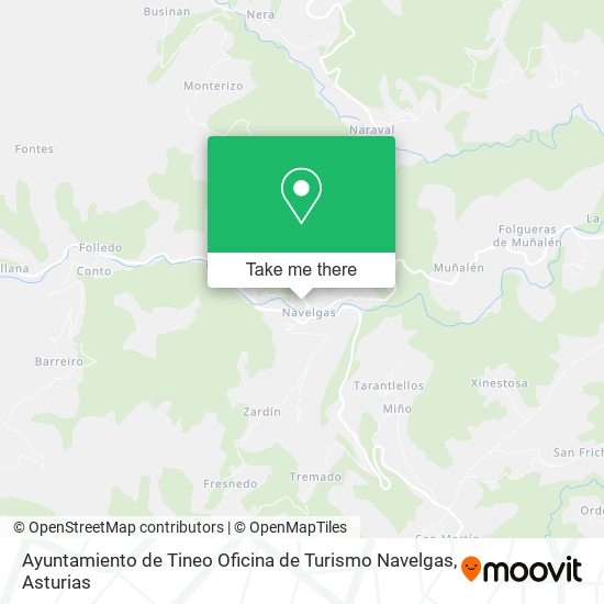 Ayuntamiento de Tineo Oficina de Turismo Navelgas map