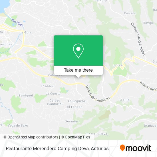 mapa Restaurante Merendero Camping Deva