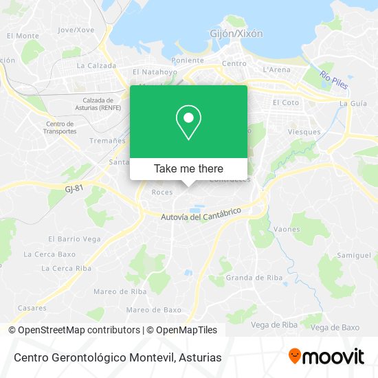 Centro Gerontológico Montevil map
