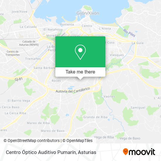 Centro Óptico Auditivo Pumarín map