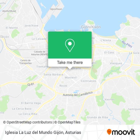 Iglesia La Luz del Mundo Gijón map