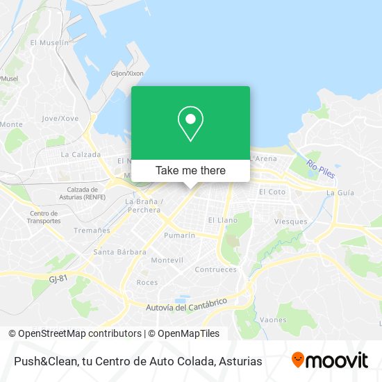 mapa Push&Clean, tu Centro de Auto Colada