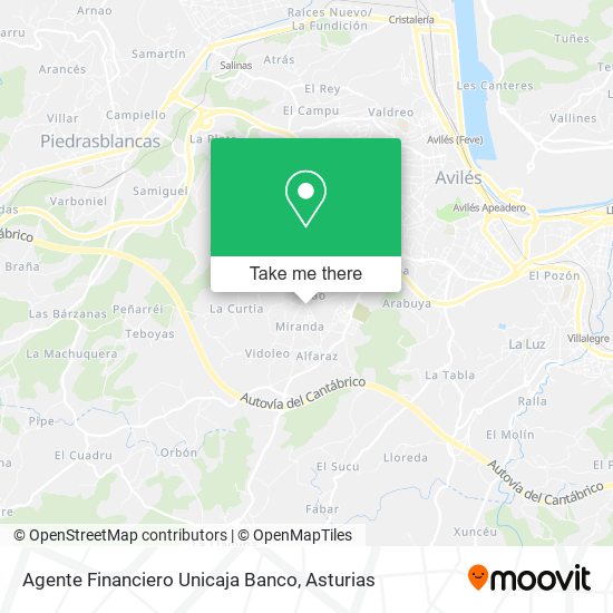 Agente Financiero Unicaja Banco map