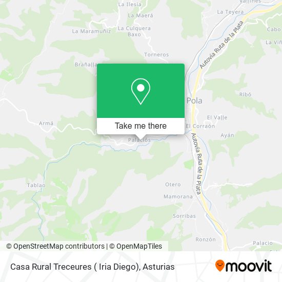 Casa Rural Treceures ( Iria Diego) map