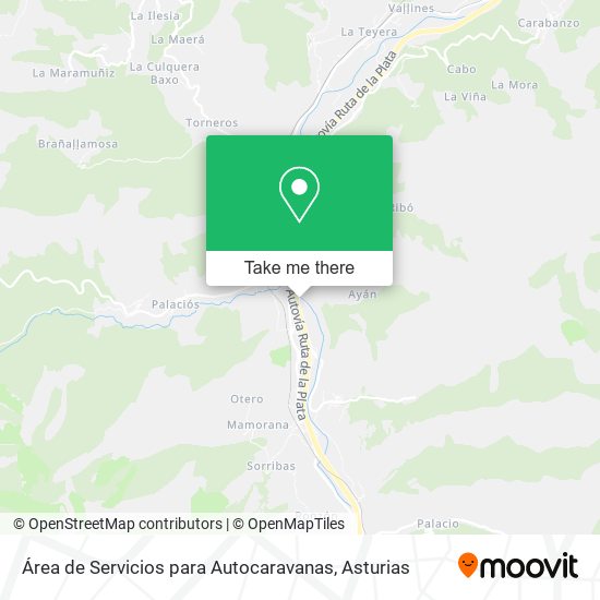 Área de Servicios para Autocaravanas map