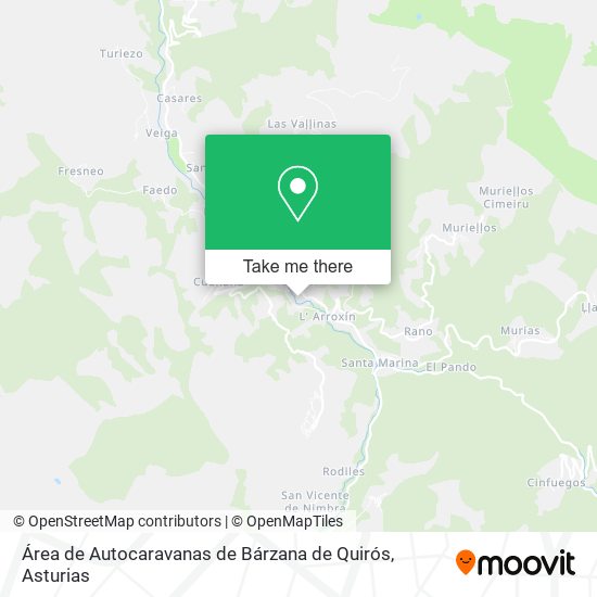 Área de Autocaravanas de Bárzana de Quirós map