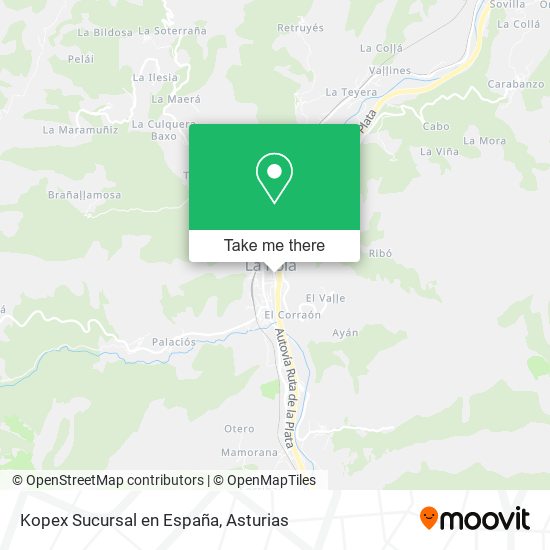 mapa Kopex Sucursal en España