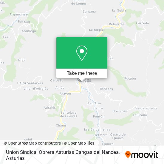 Union Sindical Obrera Asturias Cangas del Nancea map