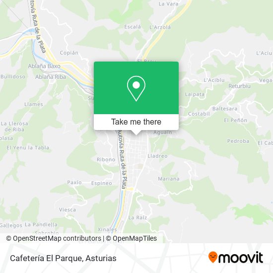 Cafetería El Parque map