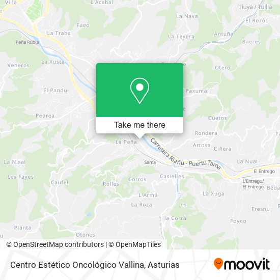 mapa Centro Estético Oncológico Vallina