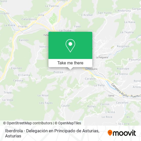 Iberdrola - Delegación en Principado de Asturias map