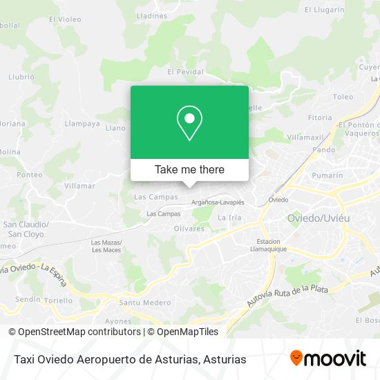 Taxi Oviedo Aeropuerto de Asturias map