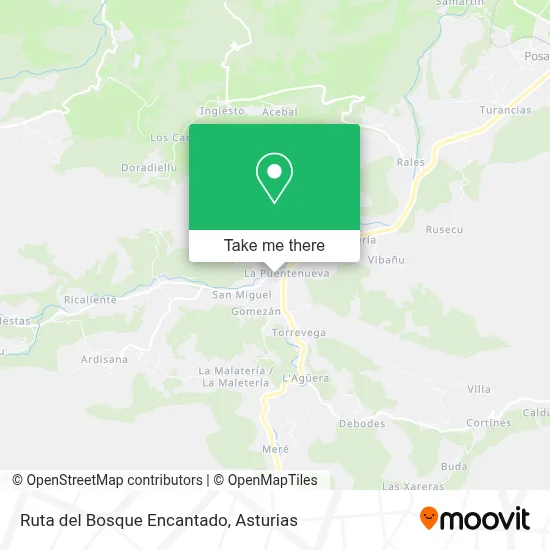 Ruta del Bosque Encantado map