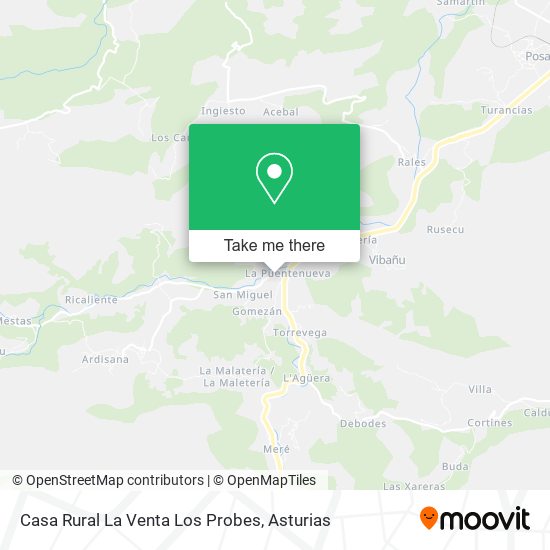 Casa Rural La Venta Los Probes map