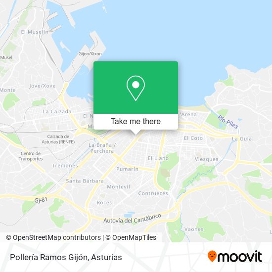 mapa Pollería Ramos Gijón