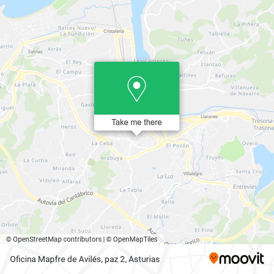 mapa Oficina Mapfre de Avilés, paz 2