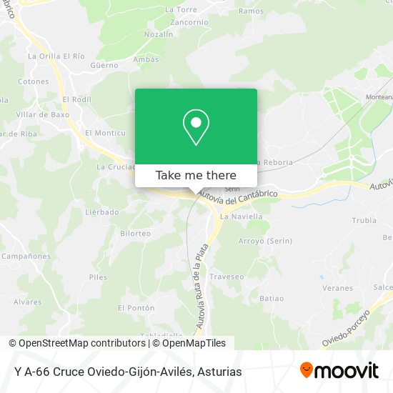 Y A-66 Cruce Oviedo-Gijón-Avilés map