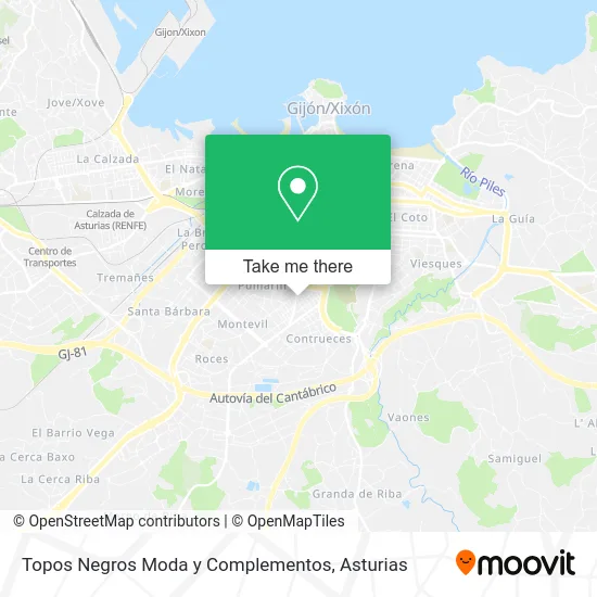 mapa Topos Negros Moda y Complementos