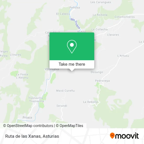 Ruta de las Xanas map