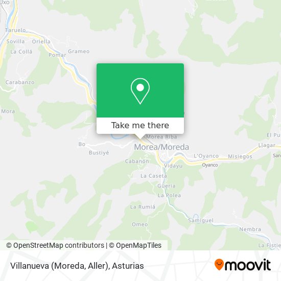 mapa Villanueva (Moreda, Aller)