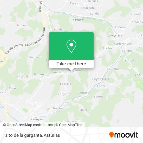 alto de la gargantá map