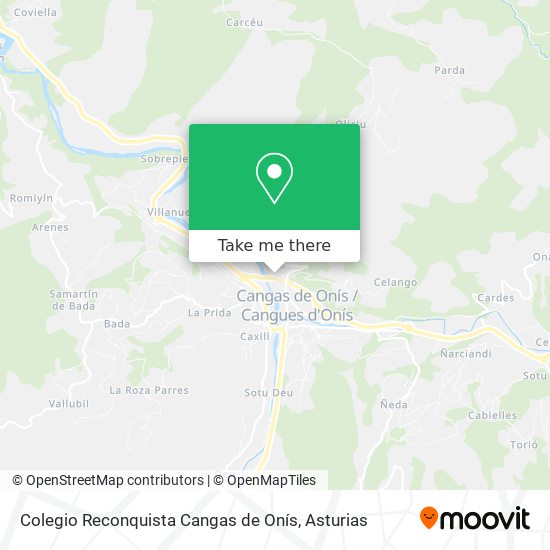 mapa Colegio Reconquista Cangas de Onís