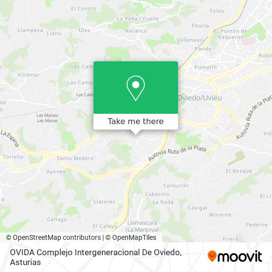 OVIDA Complejo Intergeneracional De Oviedo map